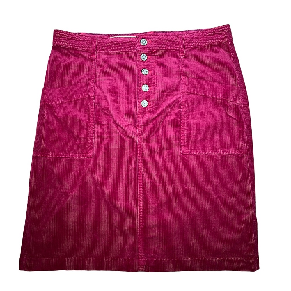 Anthropology Pilcro Talia Corduroy A-line Skirt Magenta Pink Sz 10 EUC - Picture 2 of 4